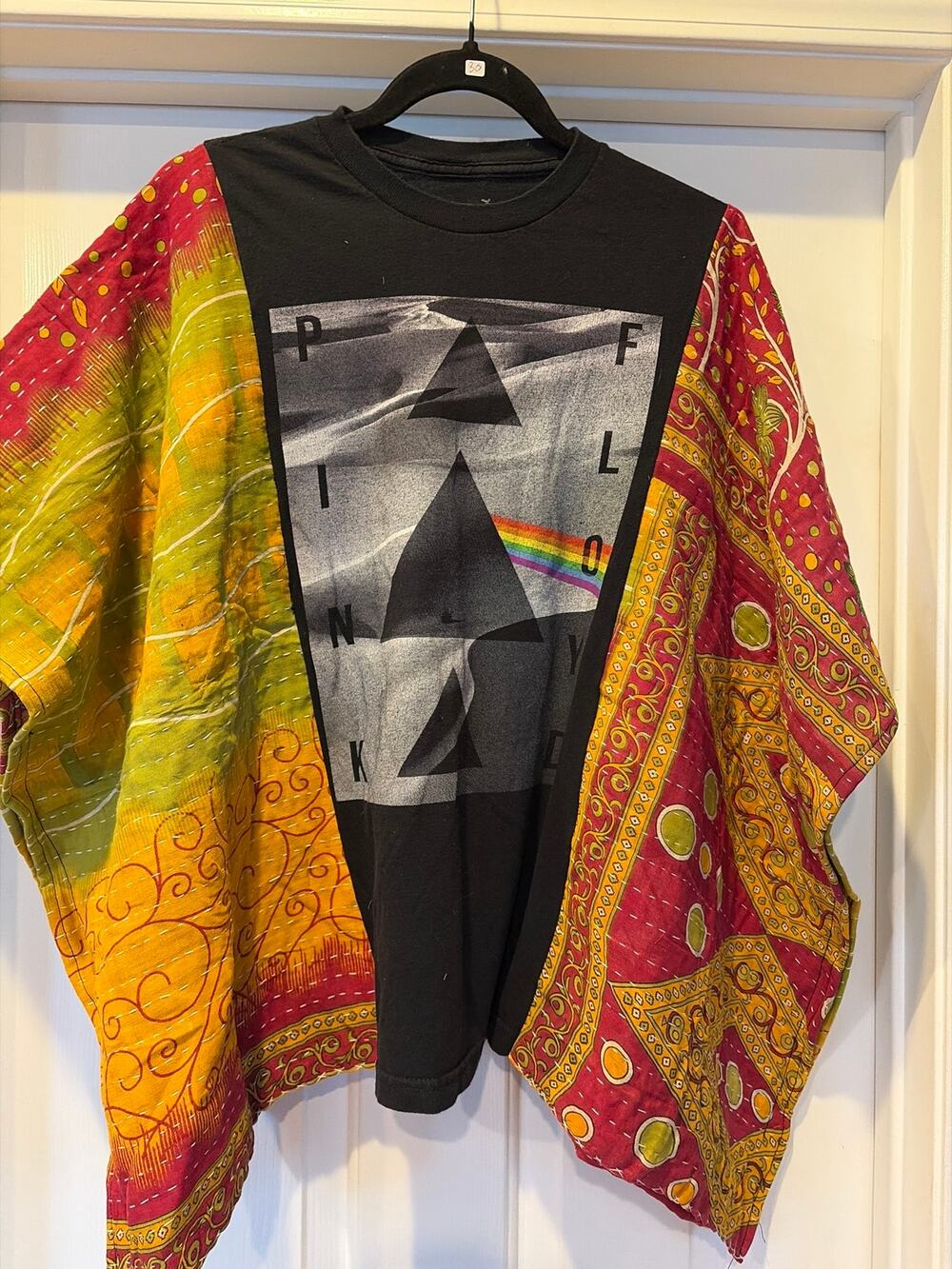 Pink Floyd Upcycled Kantha Tunic Top Shirt OS Handmade Boho